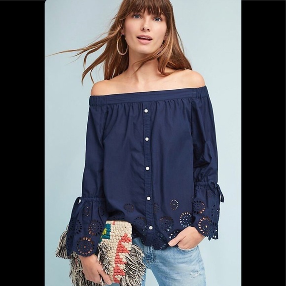 Anthropologie Tops - *SALE* Isabella Sinclair Off The Shoulder Eyelet Top